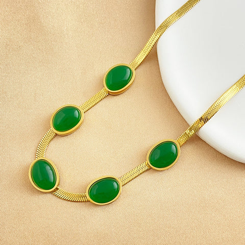 Esmerald necklace earrings bracelet