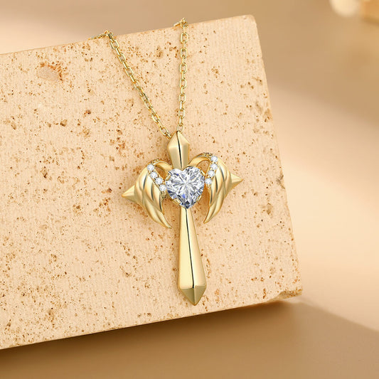 ANGEL WINGS CROSS NECKLACE