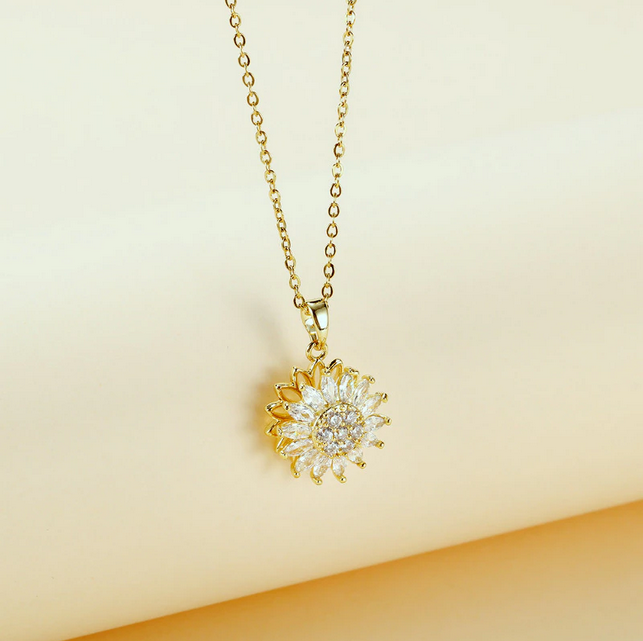 Rotating Sunflower Necklace